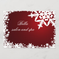 elegant red snowflakes  Business Thank You Cards