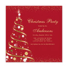 Elegant Red Sparkle Christmas Tree Party