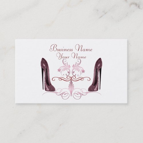 Elegant Red Stiletto Shoes Art Business Card