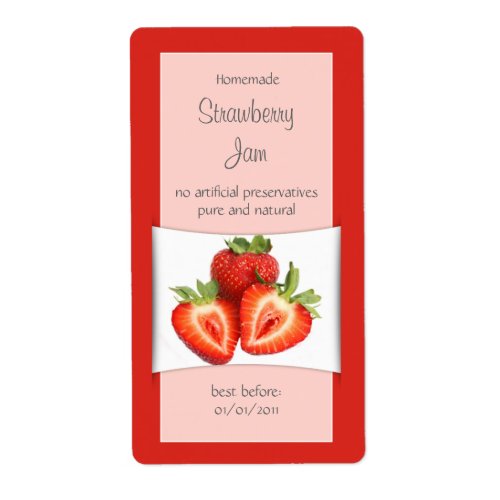 Elegant Red Strawberry Label
