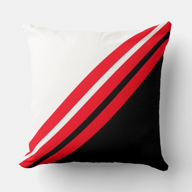 Elegant Red Stripes Throw Pillow (Front)