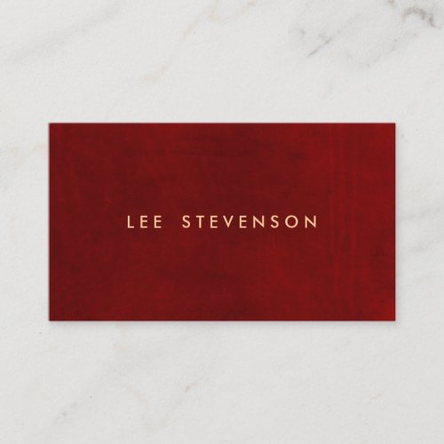 Elegant Red Suede Simple Business Card
