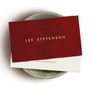 Elegant Red Suede Simple Business Card