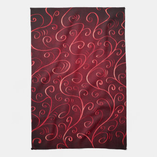 Elegant Red Swirl Pattern Towel