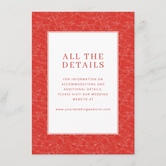 Elegant Red Swirls Enclosure Card (Front)