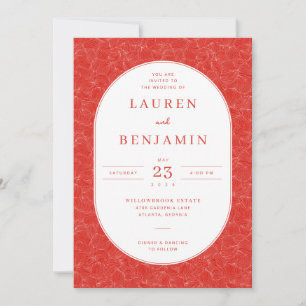Elegant Red Swirls Invitation
