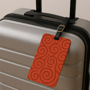 Elegant Red Swirls Luggage Tag