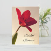 Elegant Red Tulip Bridal Shower Invitation (Standing Front)