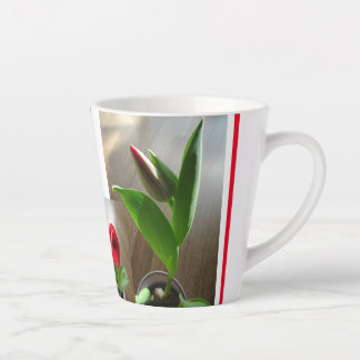 Elegant Red Tulips Design Latte Mug