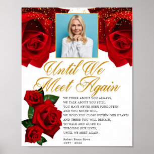 Elegant Red Turkish Roses Funeral Poem Sign