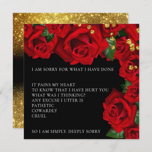 Elegant Red Turkish Roses Iâm sorry apology Card