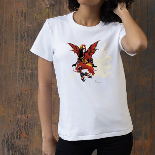 Elegant Red Victorian Steampunk Fairy Octopus T-Shirt