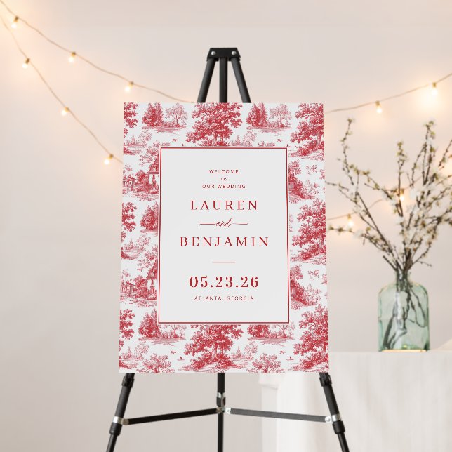 Elegant Red Vintage Trees Foam Board (In Situ (Stand))