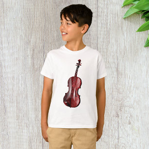 Elegant Red Violin Musical Instrument T-Shirt