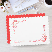 Elegant Red Watercolor Bow Personalized