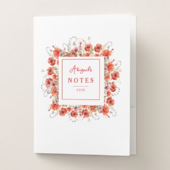 Elegant Red Watercolor Poppies - Personalized