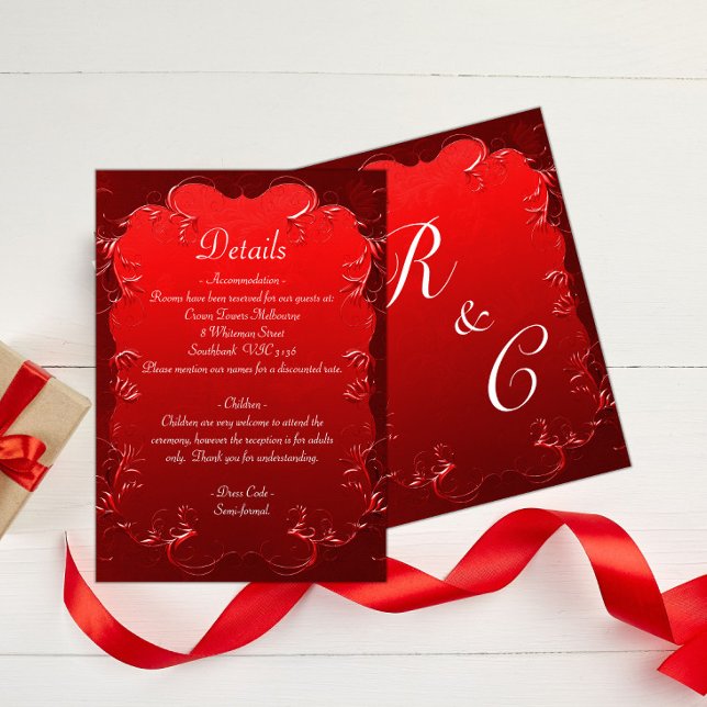 Elegant Red Wedding Details Enclosure Card (Creator Uploaded)