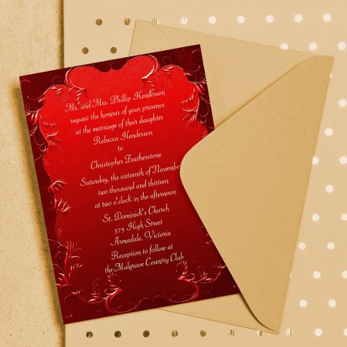 Elegant Red Wedding Invitation