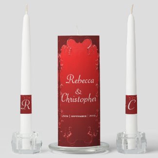 Elegant Red Wedding Reception Centerpiece