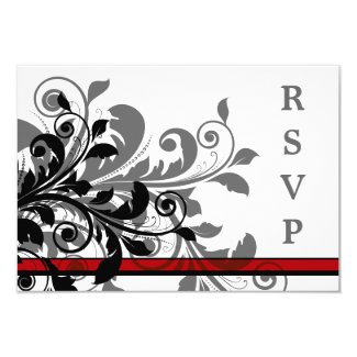 Elegant Red Wedding RSVP Card