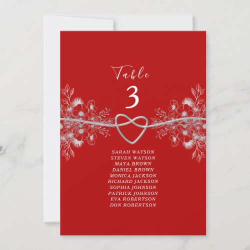 Elegant Red Wedding Seating Chart