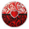 Elegant Red, White and Black Floral Swirls