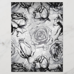 Elegant Red White Black Rose Floral Wedding Invite