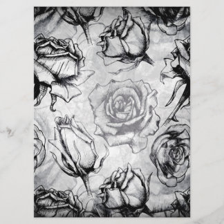 Elegant Red White Black Rose Floral Wedding Invite