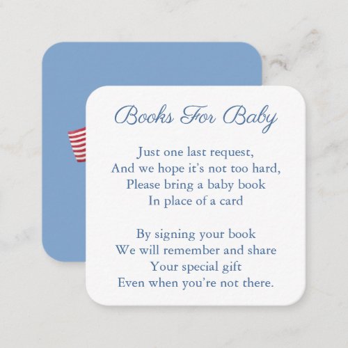 Elegant Red White Blue Flag Monogram Baby Shower Enclosure Card