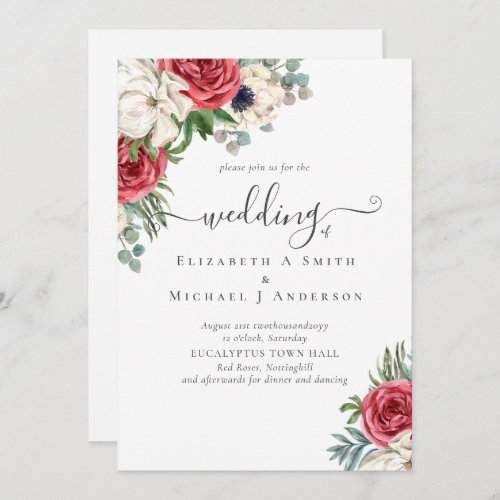 Elegant Red White Blue Floral Wedding Budget