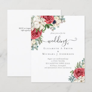 Elegant Red White Blue Floral Wedding Budget