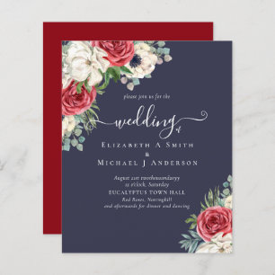 Elegant Red White Blue Floral Wedding Budget