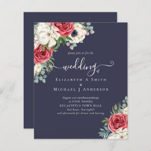 Elegant Red White Blue Floral Wedding Budget