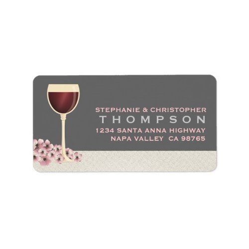 Elegant Red Wine  Blossom Large Address Label