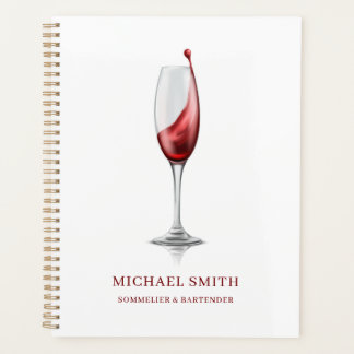 Elegant Red Wine Glass Bar Winery  Planner