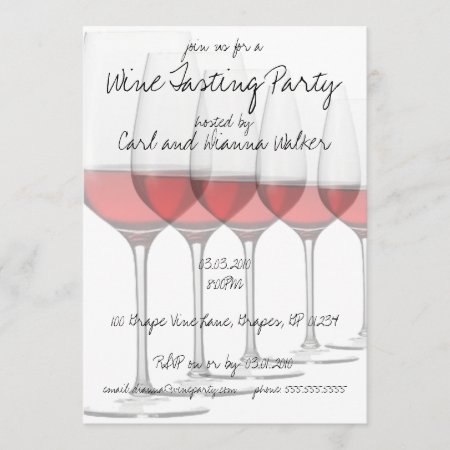 Elegant Red Wine Glasses Design Invitation