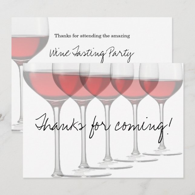 Elegant Red Wine Glasses Invitation (Front/Back)