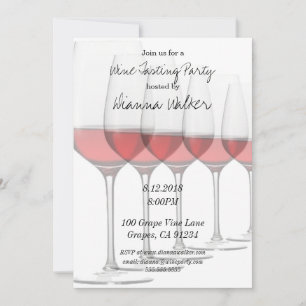 Elegant Red Wine Glasses Invitation
