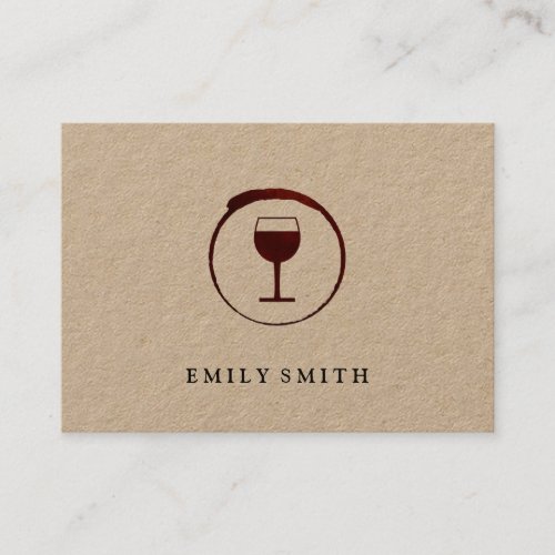 Elegant Red Wine Stain with Wine Glass Business Card