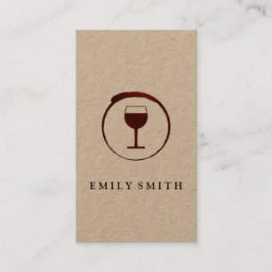 Elegant Red Wine Stain with Wine Glass Business Card