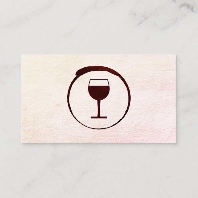 Elegant Red Wine Stain with Wine Glass Business Card (Front)