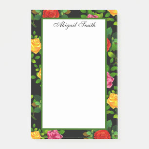 Elegant Red Yellow Pink And Purple Rose Flower Post-it Notes
