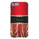 Elegant Red Zebra Black Gold