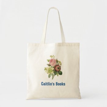 Elegant Redoute Flowers Custom Library Book Bag by TO_photogirl at Zazzle