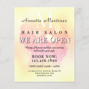 Elegant refined hair salon minimalist flyer