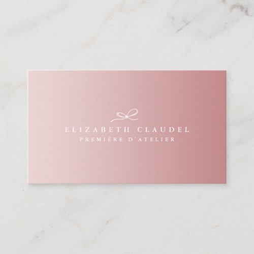 Elegant Refined Luxury Rose Gold Black White Bow Business Card