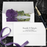 Elegant Reflecting Amethyst Purple Rose Wedding Envelope<br><div class="desc">These beautiful wedding envelopes are perfect for making your invitations all the more special. They feature a romantic design on the inside flap with a single long-stemmed amethyst purple colored rose reflecting with waves and ripples. The back flap has your return address in lacy script calligraphy. Sophisticated and chic, these...</div>