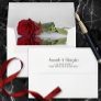 Elegant Reflecting Red Rose Wedding Envelope