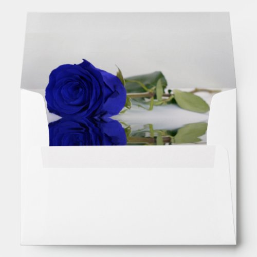 Elegant Reflecting Vivid Royal Blue Rose Wedding Envelope