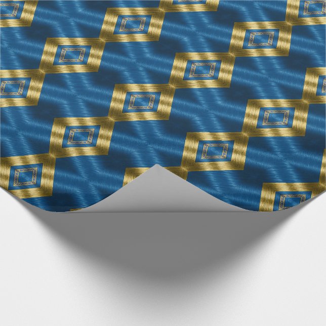 Elegant Regal Blue Luxury  Wrapping Paper (Corner)